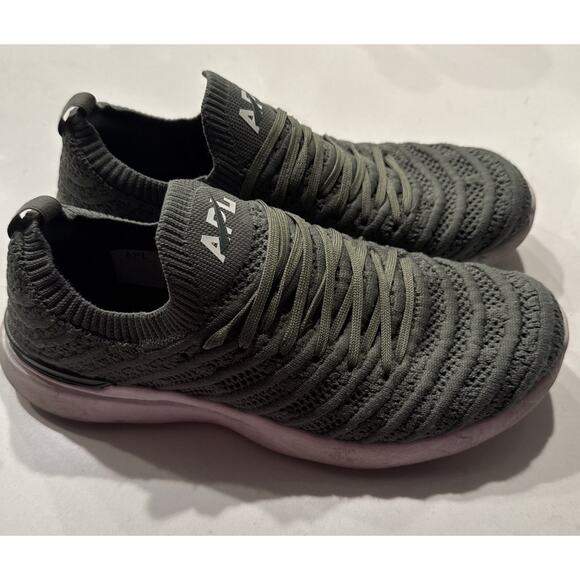 APL Techloom Wave Sneakers Women’s Size 8 Green Slip On Shoes Textured - Picture 3 of 11